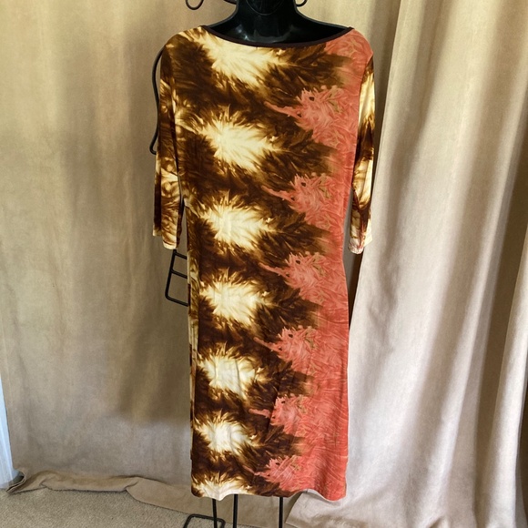 Portrait Draped Neck Sheath Dress, size L - Picture 4 of 8